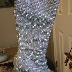 Betsey Johnson Silver Heeled Boots